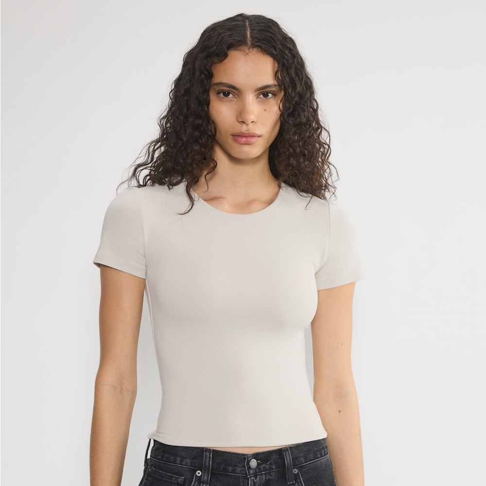 2/$30 | Aritzia Original Contour Crew T-shirt in Matte Pearl